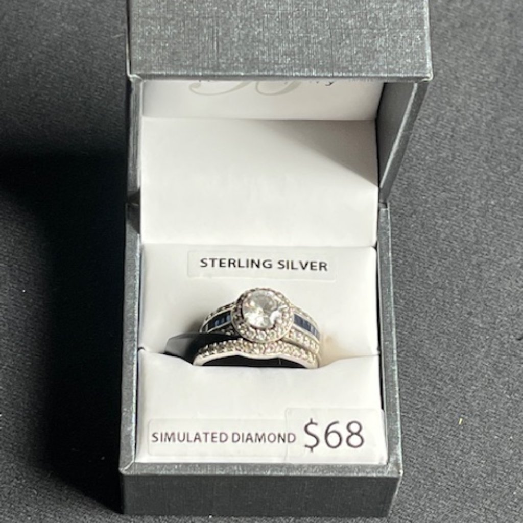 Brilliance Fine Jewelry Bridal Set Sterling Silver Simulated Diamond